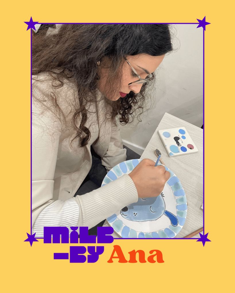 Milbby campaign Milb-by Me featuring Ana painting a ceramic plate, showcasing user creativity and DIY crafts with the brand.